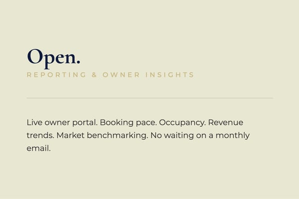 Owner portal dashboard showing bookings and revenue
