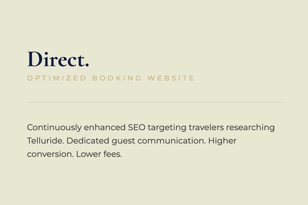 Direct booking website on a laptop screen