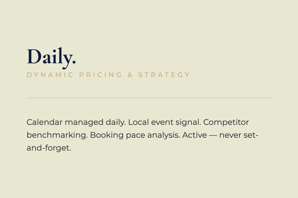 Calendar and pricing dashboard on a screen