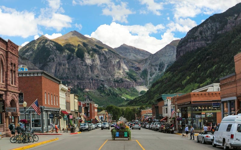 Telluride main street in summer