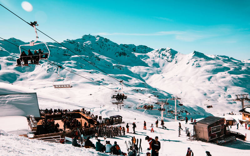 Telluride ski resort gondola and base village